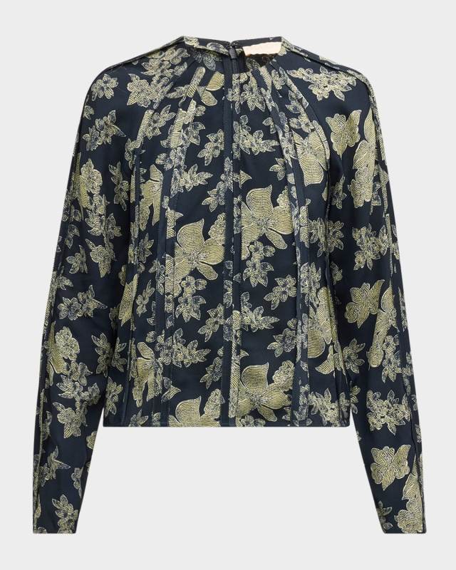Kavi Floral Long-Sleeve Blouse
